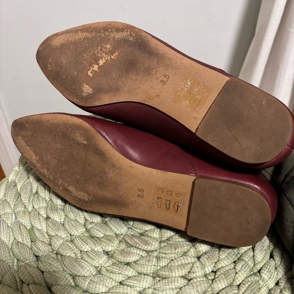 Madewell The Frances Skimmer in Pinot Noir Wine Red Leather Loafers Size 8.5 - Picture 11 of 11